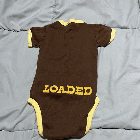 Lazy One Baby Infant Boy One-Piece Bodysuit Creeper Big Shot Brown 6 Months - Picture 5 of 7
